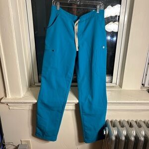 Figs Yolo Skinny Scrubs pant turquoise green blue medium